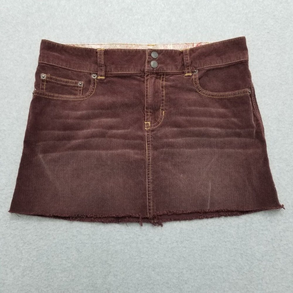 Abercrombie & Fitch Brown Corduroy Mini Skirt Indie Sleaze